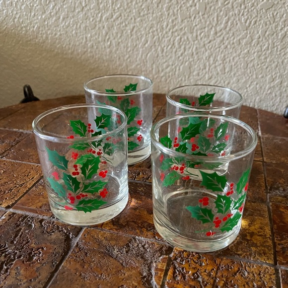 Other - Vintage handmade Christmas glass cups